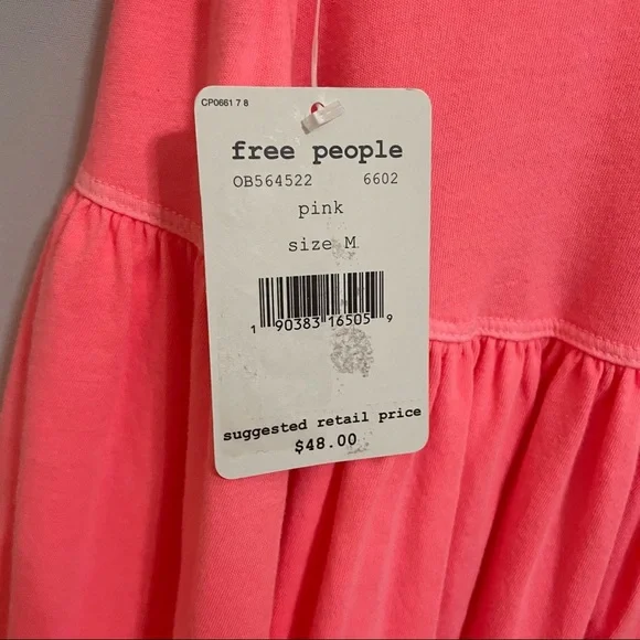 Free People Neon Pink Open Back Top - Picture 4 of 4
